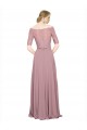 A-Linien Off-Schulter Chiffon Spitze Lange Brautjungfernkleider / Abiballkleider Kaufen