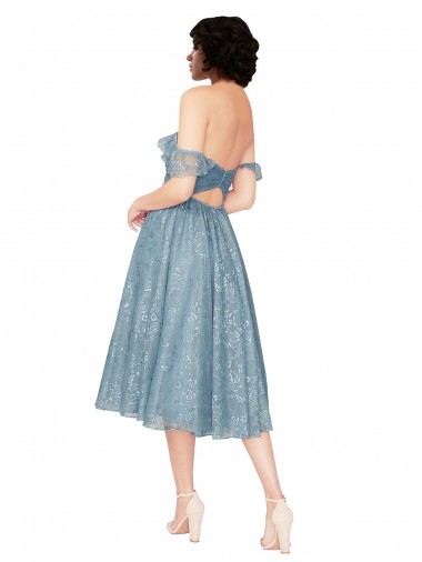 A-Linien Off-Schulter Knielang Spitze Kurze Brautjungfernkleider / Cocktailkleider / Heimkehr Kleider Kaufen