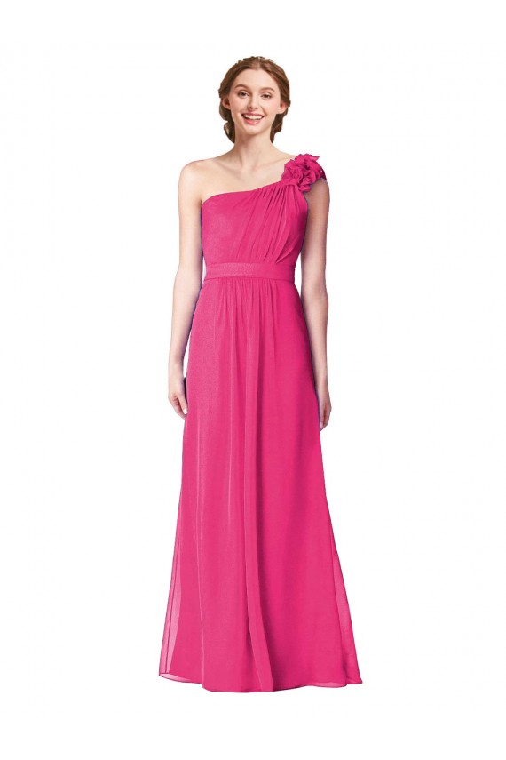 Azalee A-Linien Eine-Schulter Chiffon Lange Brautjungfernkleider Kaufen