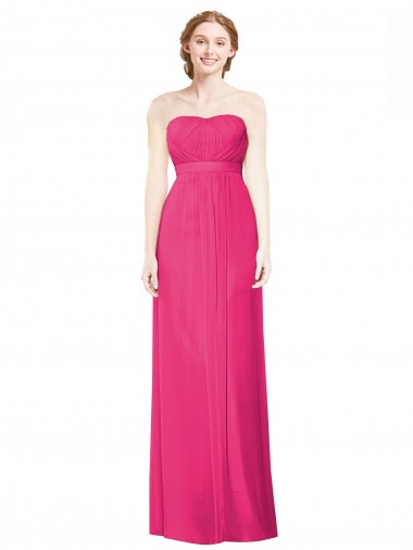 Azalee A-Linien Trägerlos Chiffon Lange Brautjungfernkleider Kaufen