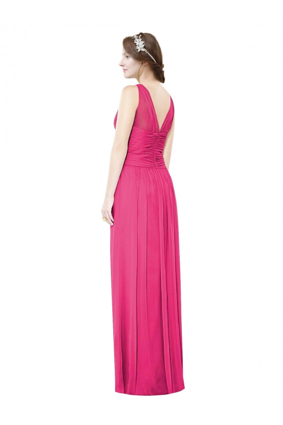 Azalee A-Linien V-Ausschnitt Chiffon Lange Brautjungfernkleider Kaufen