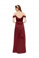 Burgunderrot Etui Off-Schulter Chiffon Lange Brautjungfernkleider Kaufen