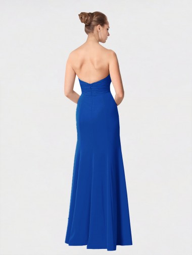 Burgunderrot Meerjungfrau Chiffon Lange Brautjungfernkleider Kaufen