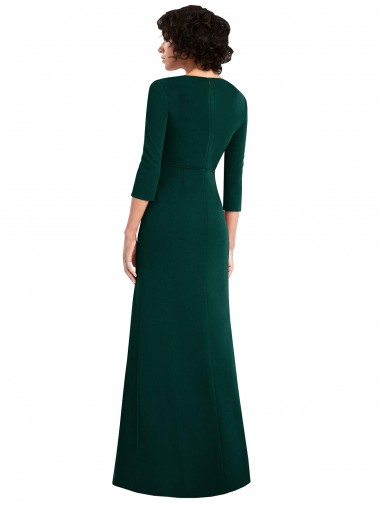 Dunkelgrün Trompete V-Ausschnitt Elasthan Lange Formale Brautjungfernkleider / Abendkleider / Abiballkleider Kaufen