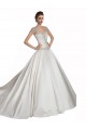 Elfenbein A-Linien Kapelle-schleppe Satin Brautkleider Kaufen
