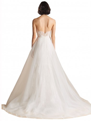 Elfenbein A-Linien Sweep Zug Tüll Brautkleider Kaufen