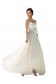 Elfenbein A-Linien Trägerlos Chiffon Brautkleider Kaufen