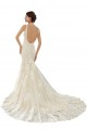 Elfenbein & Champagner Meerjungfrau V-Ausschnitt Kapelle-schleppe Spitze Brautkleider Kaufen