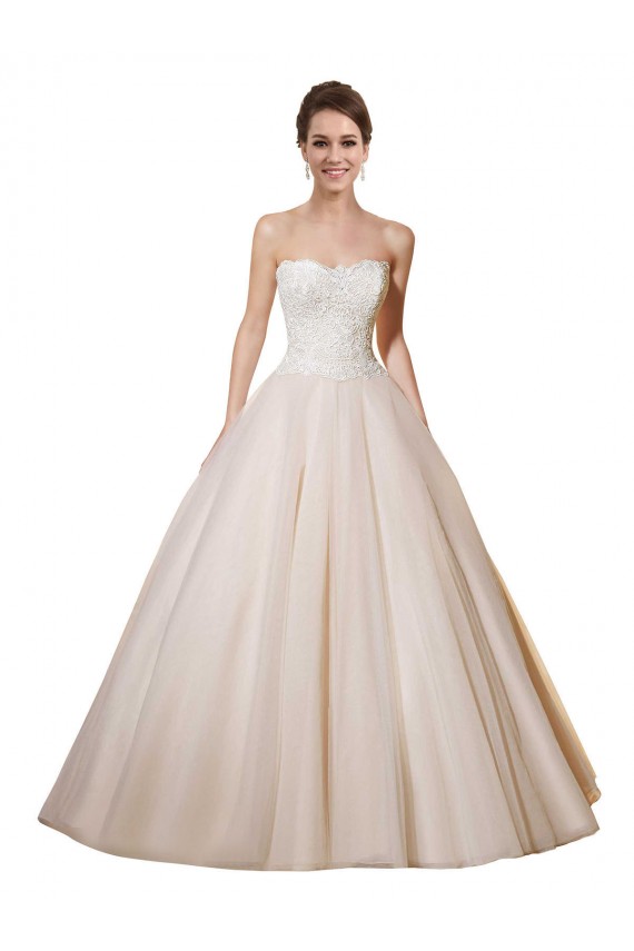 Elfenbein & Champagner Prinzessin Kapelle-schleppe Tüll Spitze Brautkleider Kaufen