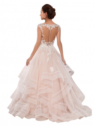 Elfenbein & Champagner Prinzessin Kapelle-schleppe Tüll Spitze Brautkleider Kaufen