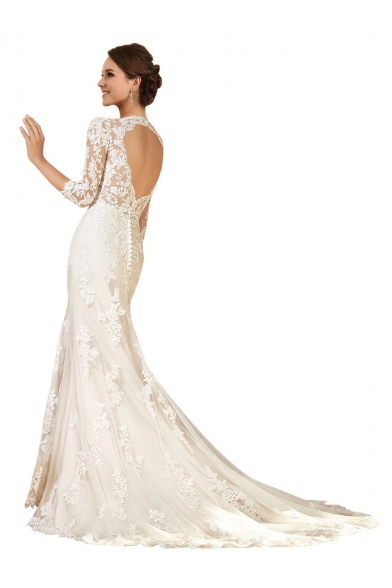 Elfenbein Etui Kapelle-schleppe Spitze Brautkleider Kaufen