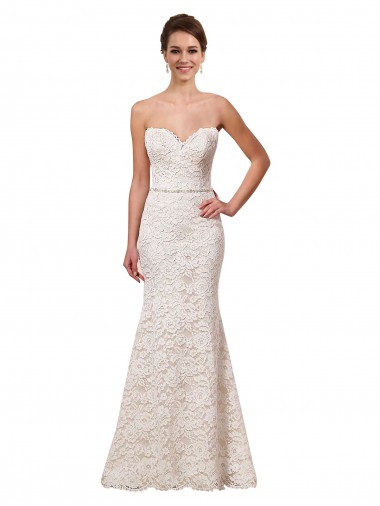 Elfenbein Etui Kapelle-schleppe Spitze Brautkleider Kaufen