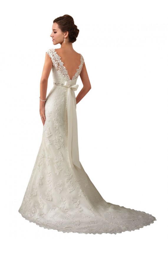 Elfenbein Meerjungfrau Illusion Ausschnitt Kapelle-schleppe Tüll Spitze Brautkleider Kaufen