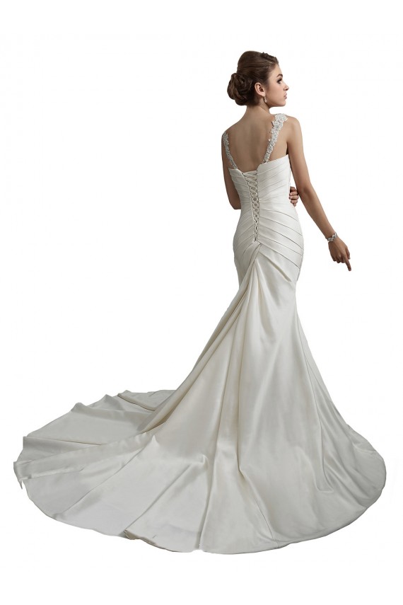 Elfenbein Meerjungfrau Kapelle-schleppe Satin Strand Brautkleider Kaufen