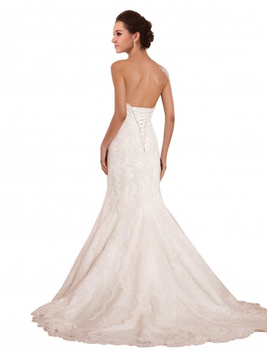 Elfenbein Meerjungfrau Kapelle-schleppe Spitze Brautkleider Kaufen