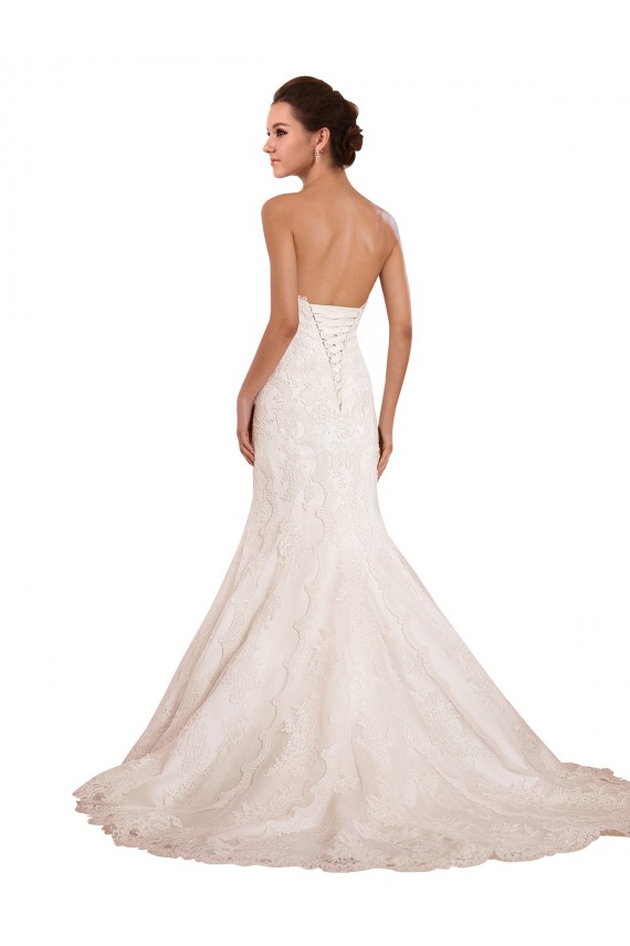 Elfenbein Meerjungfrau Kapelle-schleppe Spitze Brautkleider Kaufen