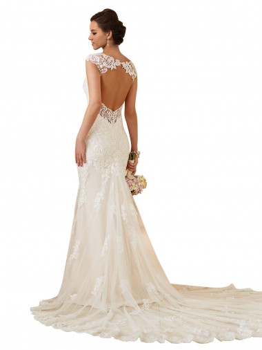 Elfenbein Meerjungfrau Kapelle-schleppe Spitze Brautkleider Kaufen