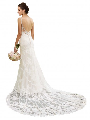 Elfenbein Meerjungfrau Kapelle-schleppe Spitze Brautkleider Kaufen