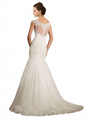 Elfenbein Meerjungfrau Kapelle-schleppe Tüll Spitze Brautkleider Kaufen