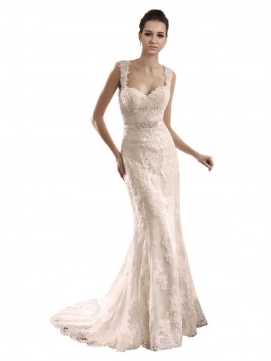 Elfenbein Meerjungfrau Kapelle-schleppe Tüll Spitze Brautkleider Kaufen