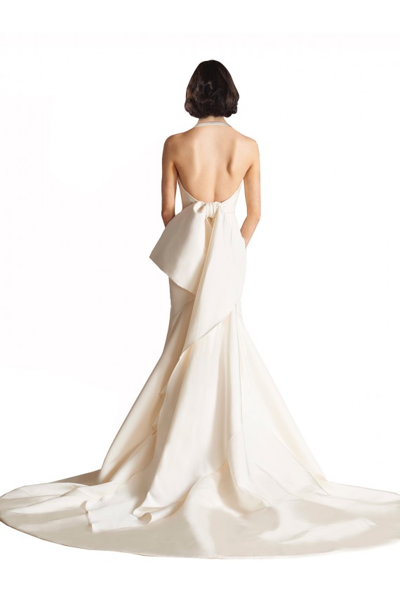 Elfenbein Meerjungfrau Neckholder Kapelle-schleppe Satin Strand Brautkleider Kaufen