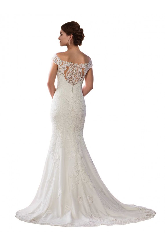 Elfenbein Meerjungfrau Off-Schulter Kapelle-schleppe Spitze Boho Brautkleider Kaufen