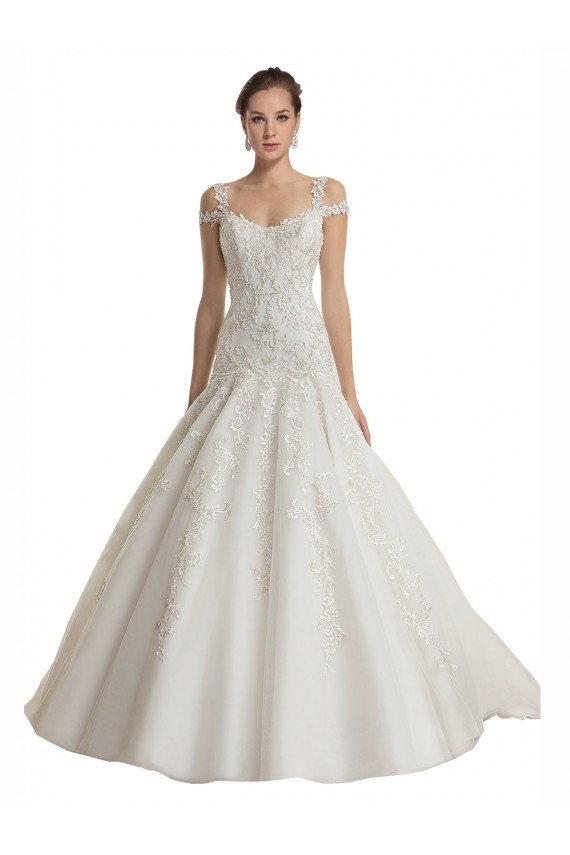 Elfenbein Meerjungfrau Off-Schulter Sweep Zug Tüll Spitze Brautkleider Kaufen