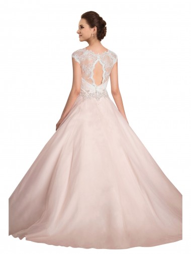 Elfenbein Prinzessin Illusion Ausschnitt Kapelle-schleppe Spitze Brautkleider Kaufen