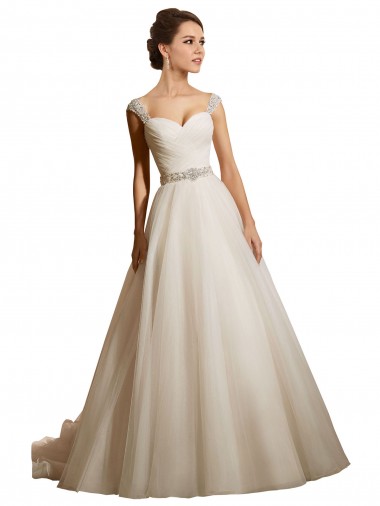 Elfenbein Prinzessin Kapelle-schleppe Tüll Brautkleider Kaufen