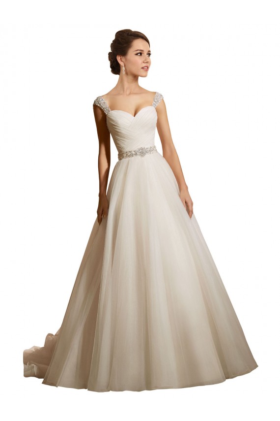 Elfenbein Prinzessin Kapelle-schleppe Tüll Brautkleider Kaufen