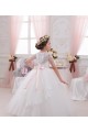 Elfenbein Prinzessin Tüll Spitze Lange Blumenmädchenkleider Kaufen