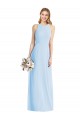 Helles Himmelblau Trompete Neckholder Chiffon Lange Brautjungfernkleider Kaufen