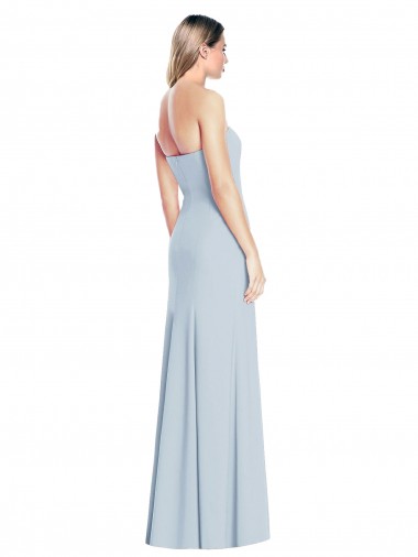 Helles Himmelblau Trompete Trägerlos Strech-Krepp Lange Brautjungfernkleider / Abiballkleider Kaufen