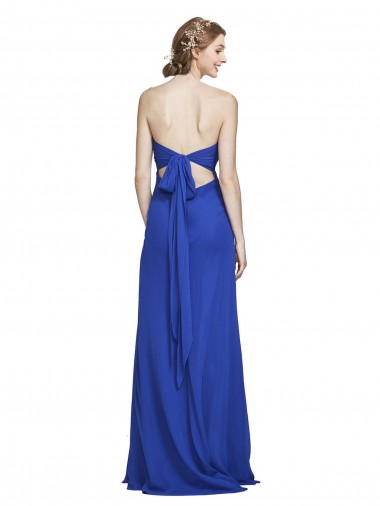 Königsblau A-Linien Chiffon Lange Brautjungfernkleider Kaufen