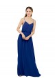 Königsblau A-Linien Spaghetti-Träger Chiffon Lange Brautjungfernkleider Kaufen