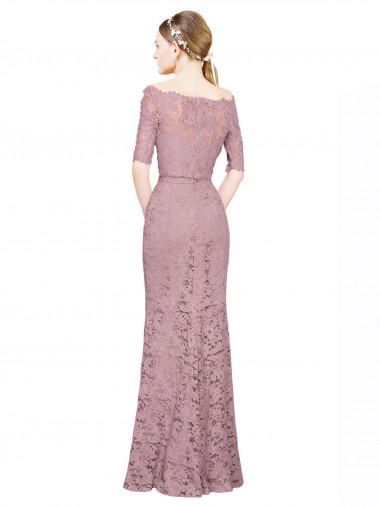 Meerjungfrau Off-Schulter Spitze Lange Brautjungfernkleider / Abiballkleider Kaufen