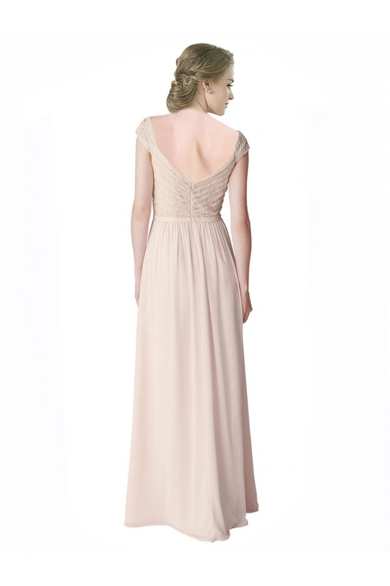 Minzgrün A-Linien V-Ausschnitt Chiffon Spitze Lange Brautjungfernkleider Kaufen