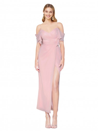 Primel Meerjungfrau Off-Schulter Knielang Chiffon Kurze Formale Brautjungfernkleider / Abendkleider / Abiballkleider Kaufen