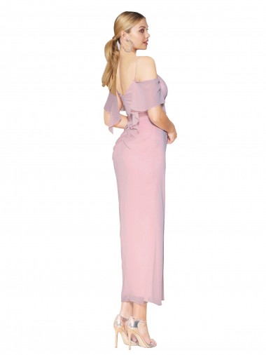 Primel Meerjungfrau Off-Schulter Knielang Chiffon Kurze Formale Brautjungfernkleider / Abendkleider / Abiballkleider Kaufen