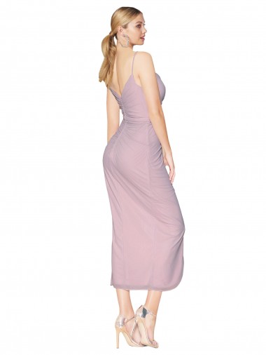 Primel Meerjungfrau Spaghetti-Träger Stehkragen Ausschnitt Knielang Chiffon Kurze Brautjungfernkleider / Abiballkleider / Cocktailkleider / Heimkehr Kleider Kaufen