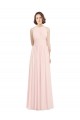 Rosa 42 A-Linien Neckholder Chiffon Lange Brautjungfernkleider Kaufen