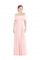 Rosa A-Linien Off-Schulter Quadrat Ausschnitt Chiffon Lange Brautjungfernkleider Kaufen