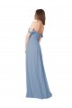 Staubiges Blau A-Linien Chiffon Lange Brautjungfernkleider Kaufen