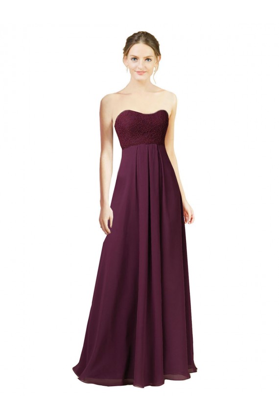 Traube A-Linien Chiffon Lange Brautjungfernkleider Kaufen