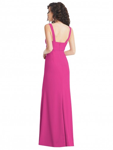 Trompete Quadrat Ausschnitt Strech-Krepp Lange Brautjungfernkleider / Abiballkleider Kaufen