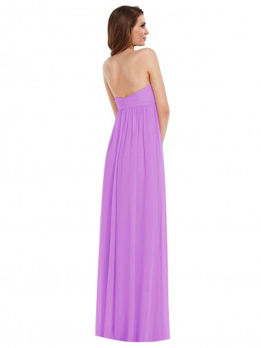 Violett A-Linien Chiffon Lange Brautjungfernkleider Kaufen