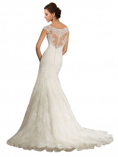 Weiß Meerjungfrau Kapelle-schleppe Spitze Brautkleider Kaufen