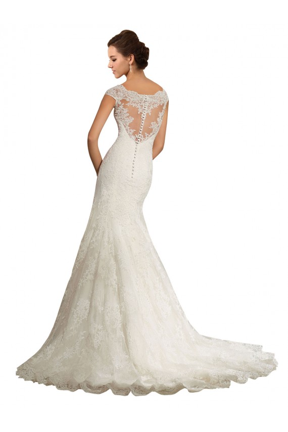 Weiß Meerjungfrau Kapelle-schleppe Spitze Brautkleider Kaufen