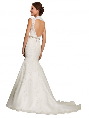 Weiß Meerjungfrau Kapelle-schleppe Tüll Spitze Brautkleider Kaufen