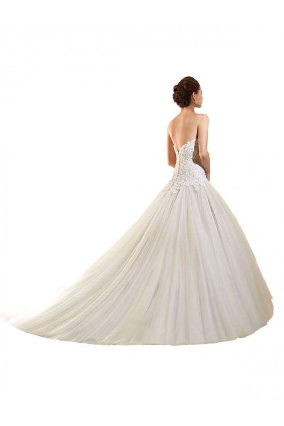 Weiß Prinzessin Kapelle-schleppe Tüll Spitze Brautkleider Kaufen